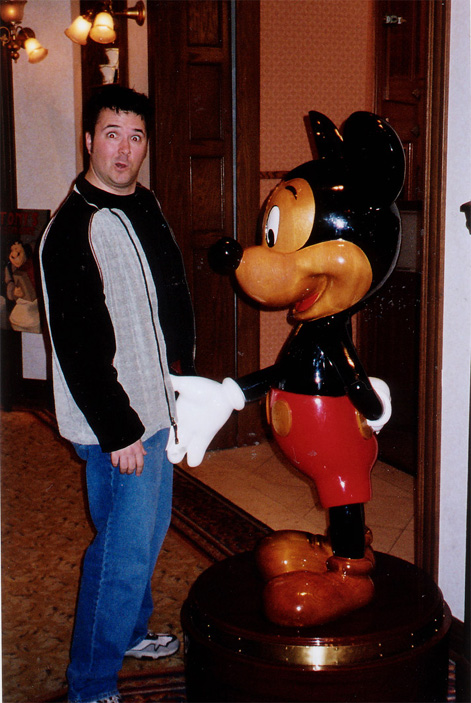 Kevin shares a moment with Mickey